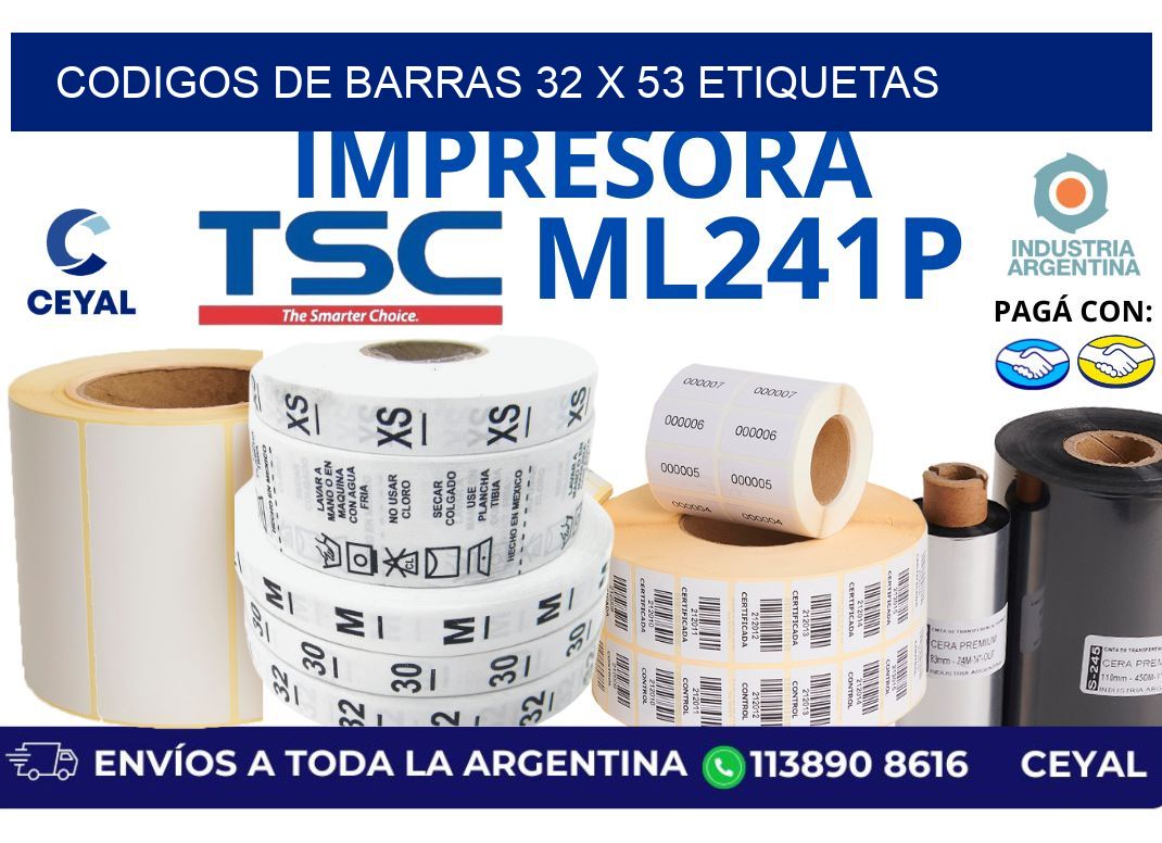 codigos de barras 32 x 53 etiquetas