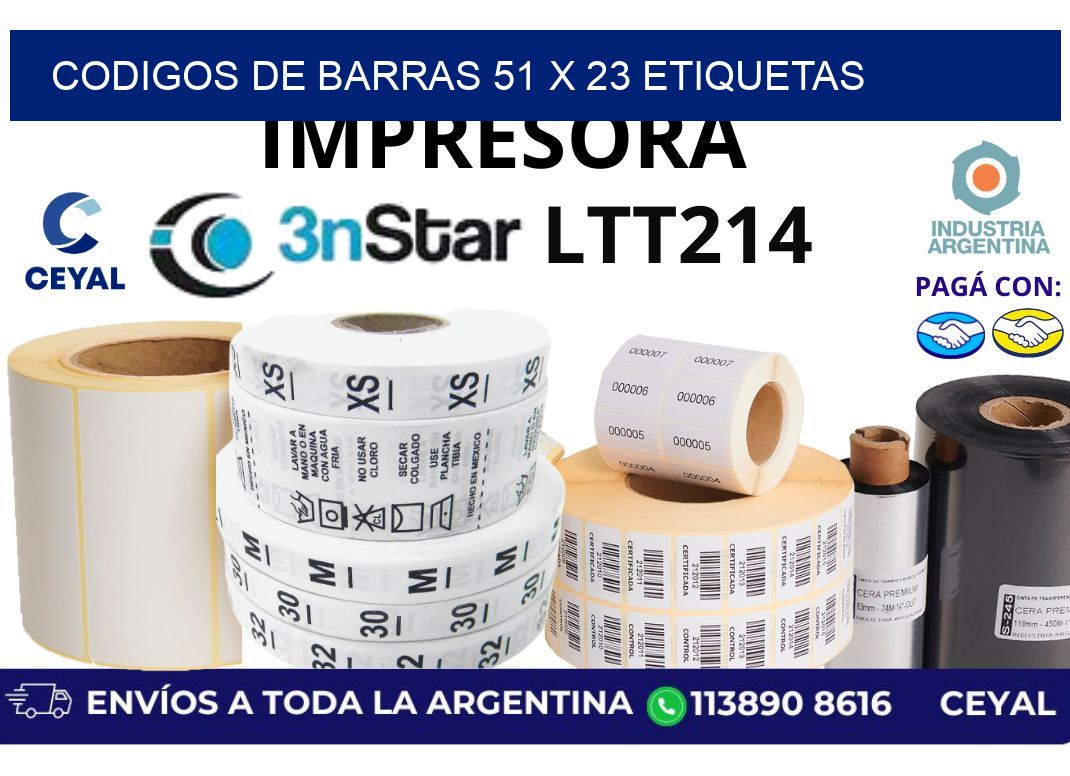 codigos de barras 51 x 23 etiquetas