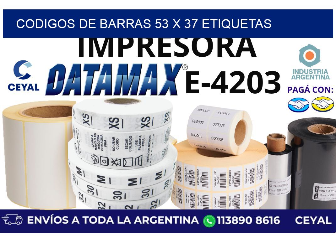 codigos de barras 53 x 37 etiquetas