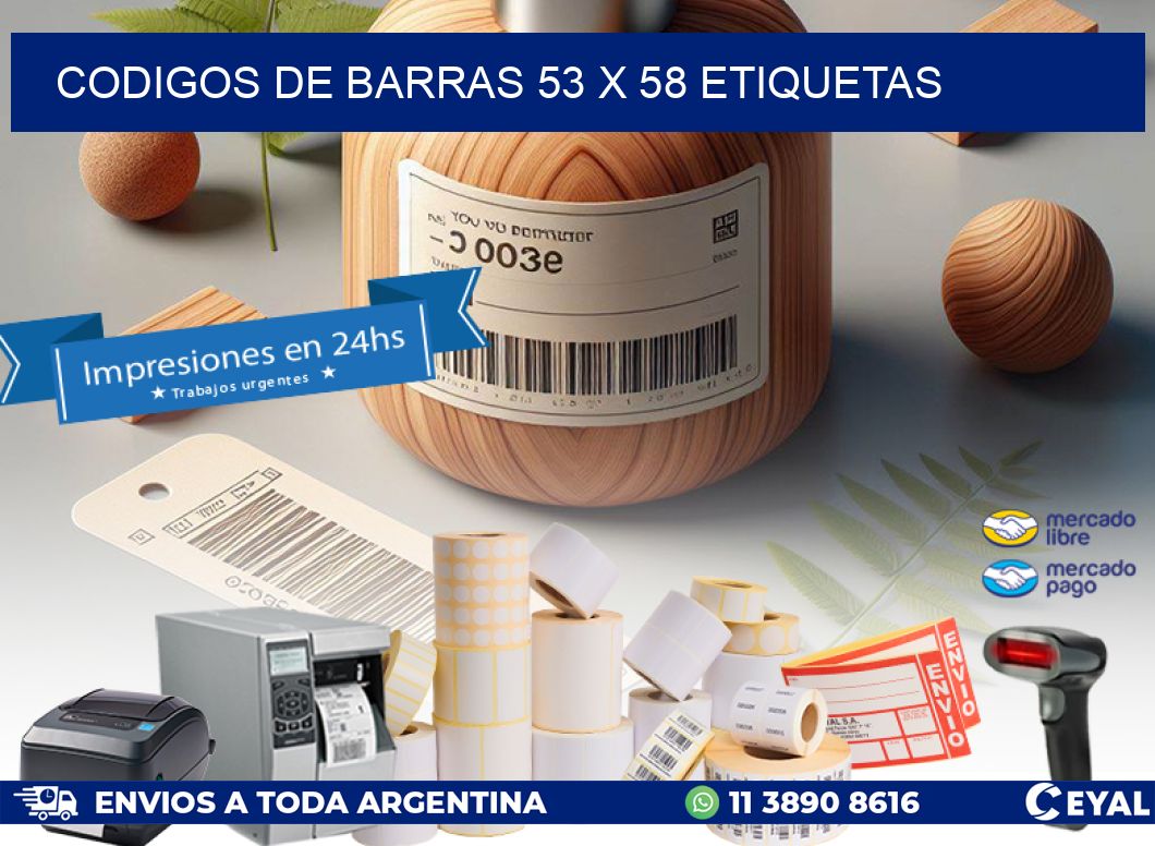 codigos de barras 53 x 58 etiquetas