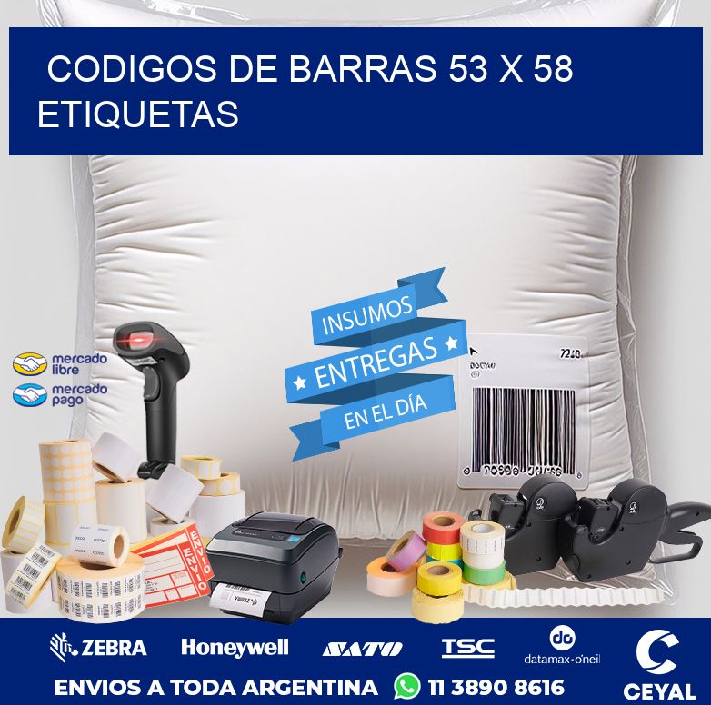 codigos de barras 53 x 58 etiquetas