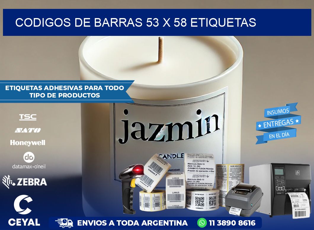 codigos de barras 53 x 58 etiquetas