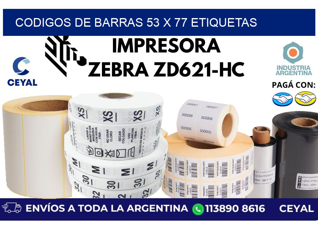 codigos de barras 53 x 77 etiquetas