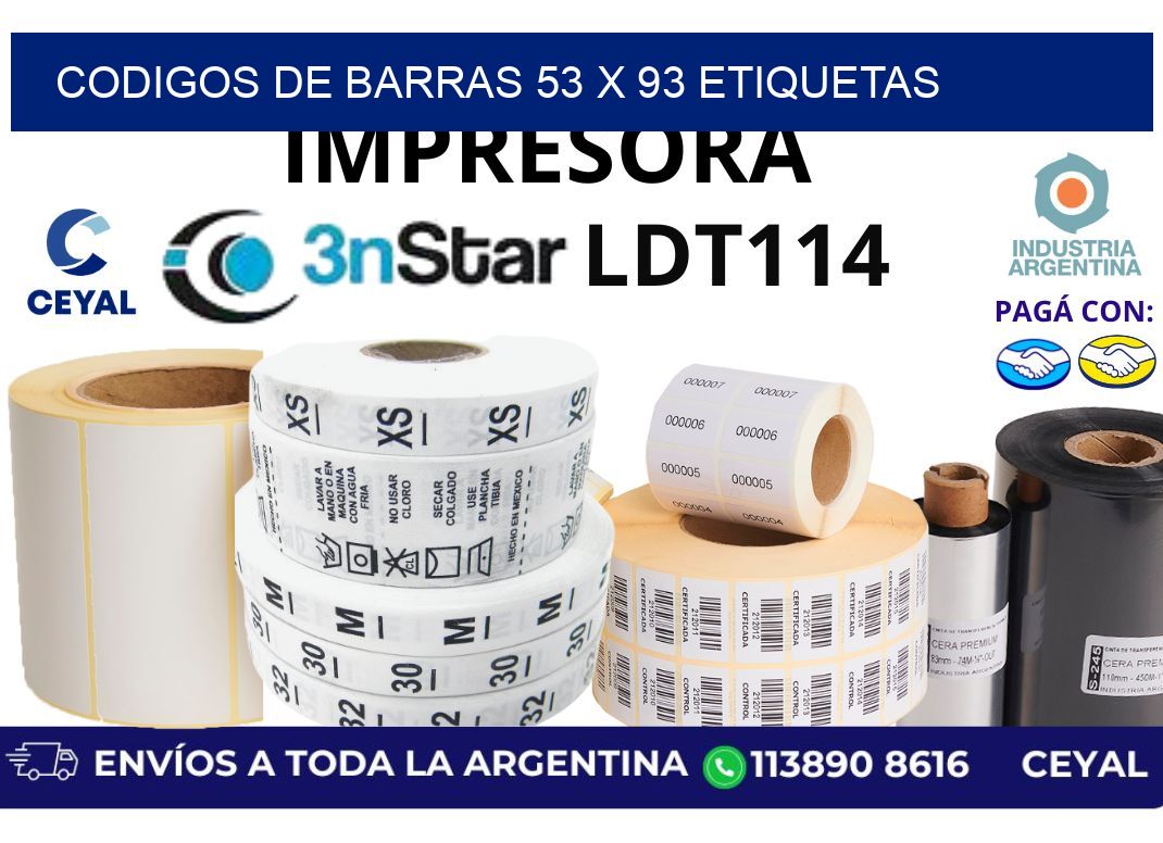 codigos de barras 53 x 93 etiquetas