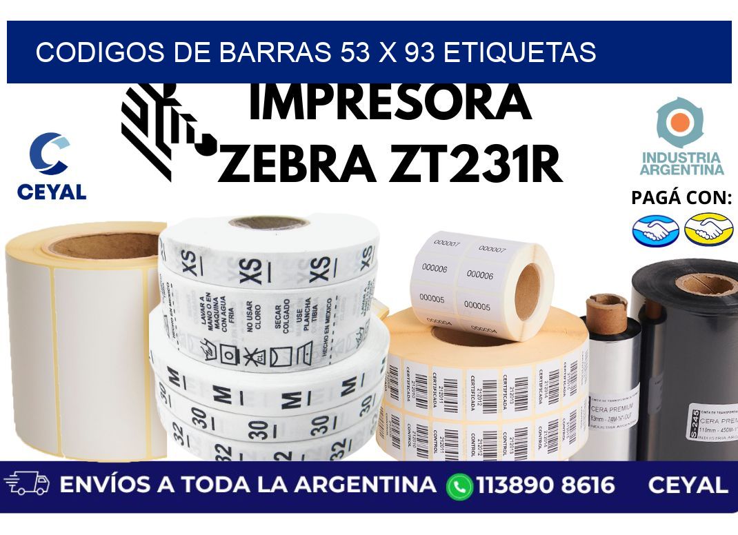 codigos de barras 53 x 93 etiquetas