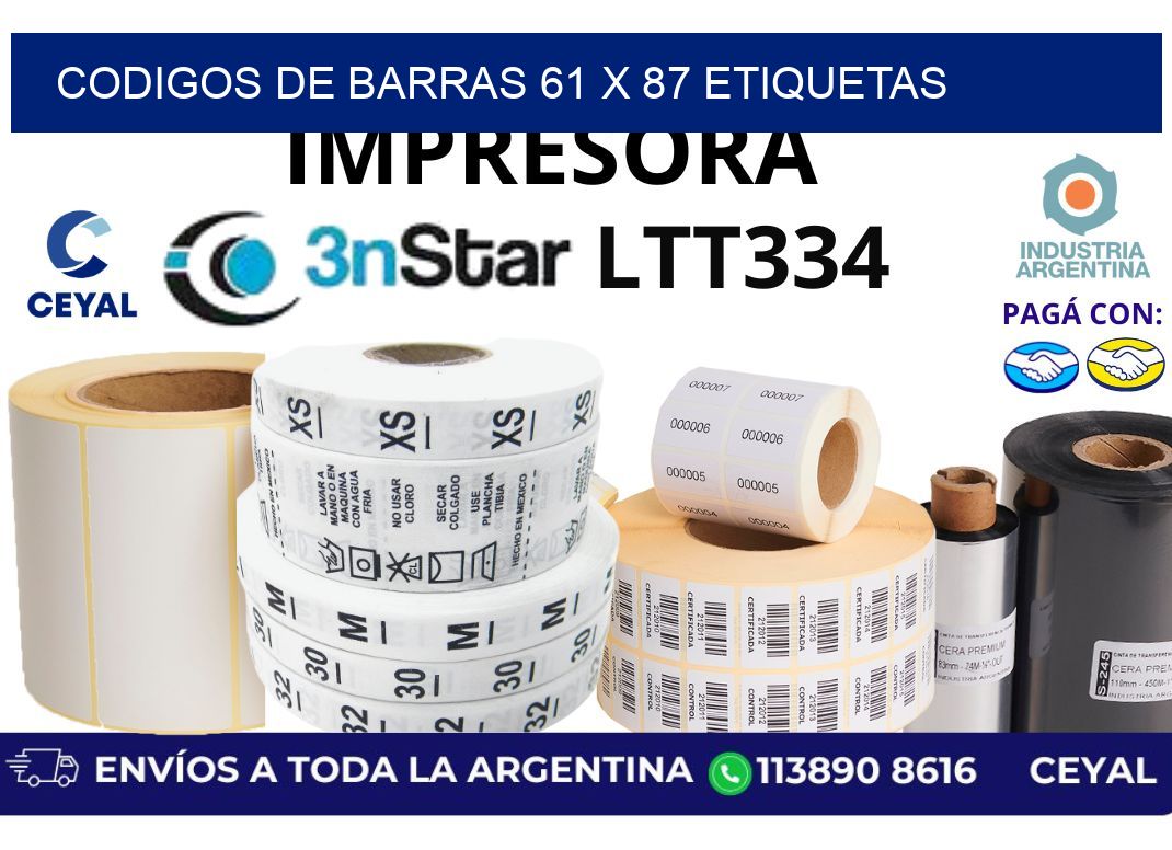 codigos de barras 61 x 87 etiquetas