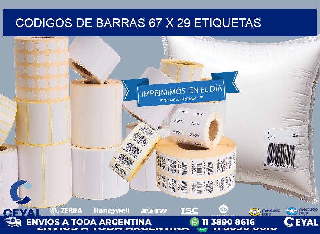 codigos de barras 67 x 29 etiquetas