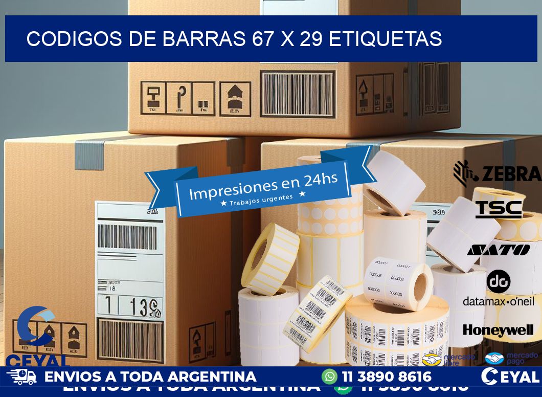 codigos de barras 67 x 29 etiquetas