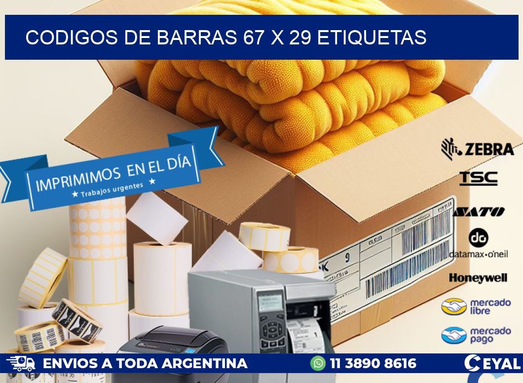 codigos de barras 67 x 29 etiquetas