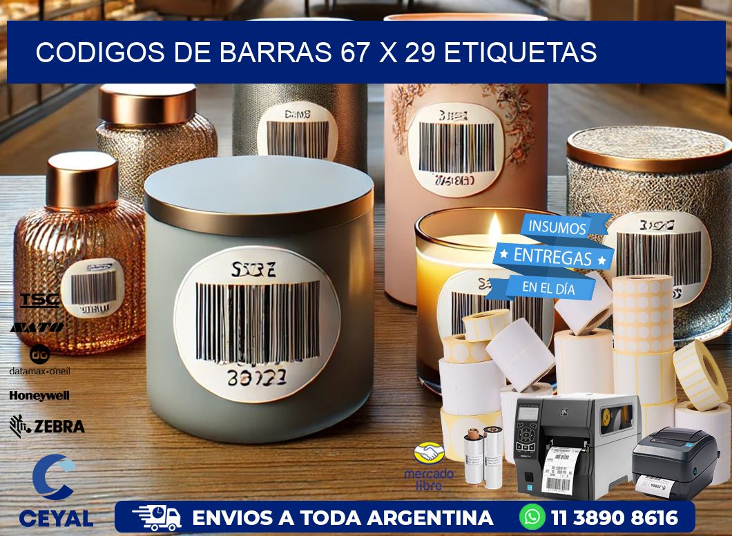 codigos de barras 67 x 29 etiquetas