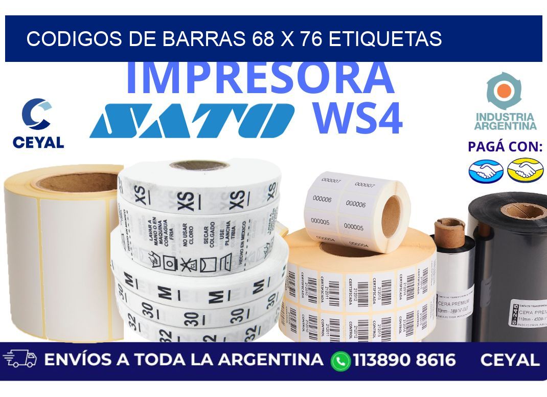 codigos de barras 68 x 76 etiquetas