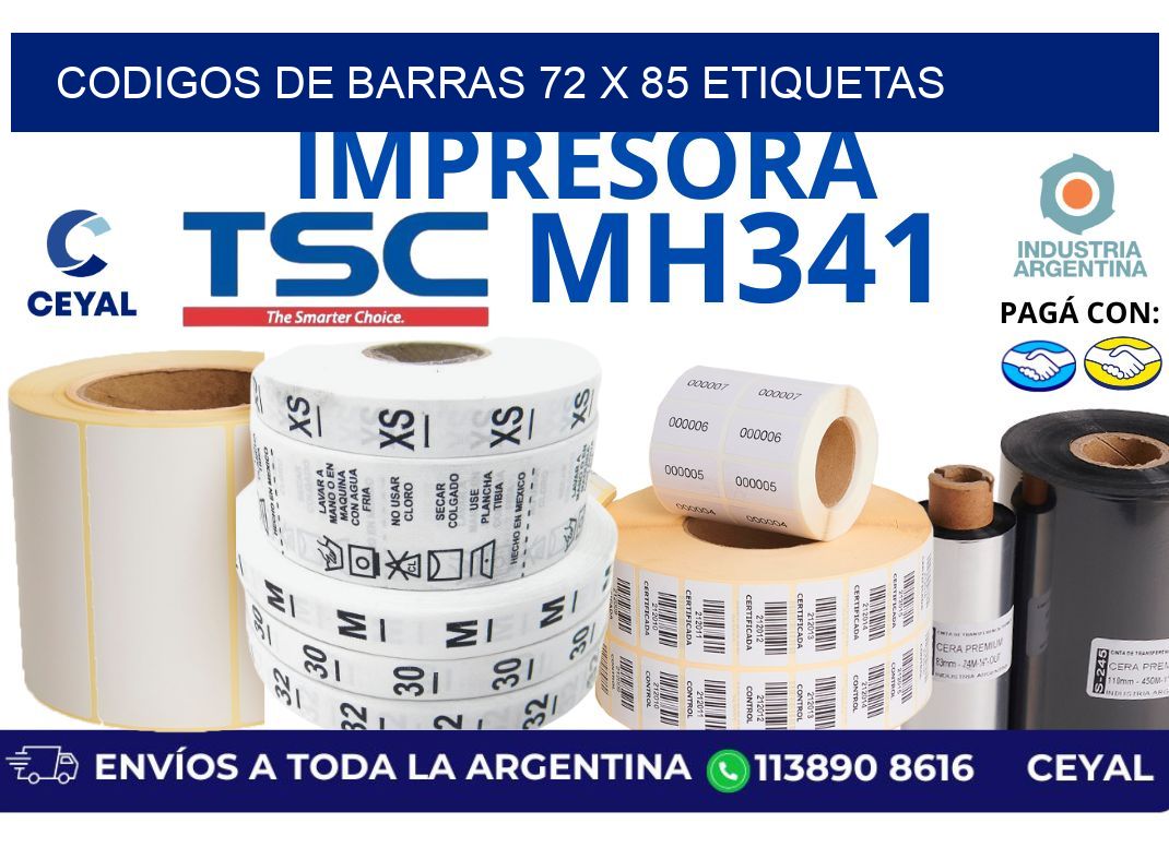 codigos de barras 72 x 85 etiquetas
