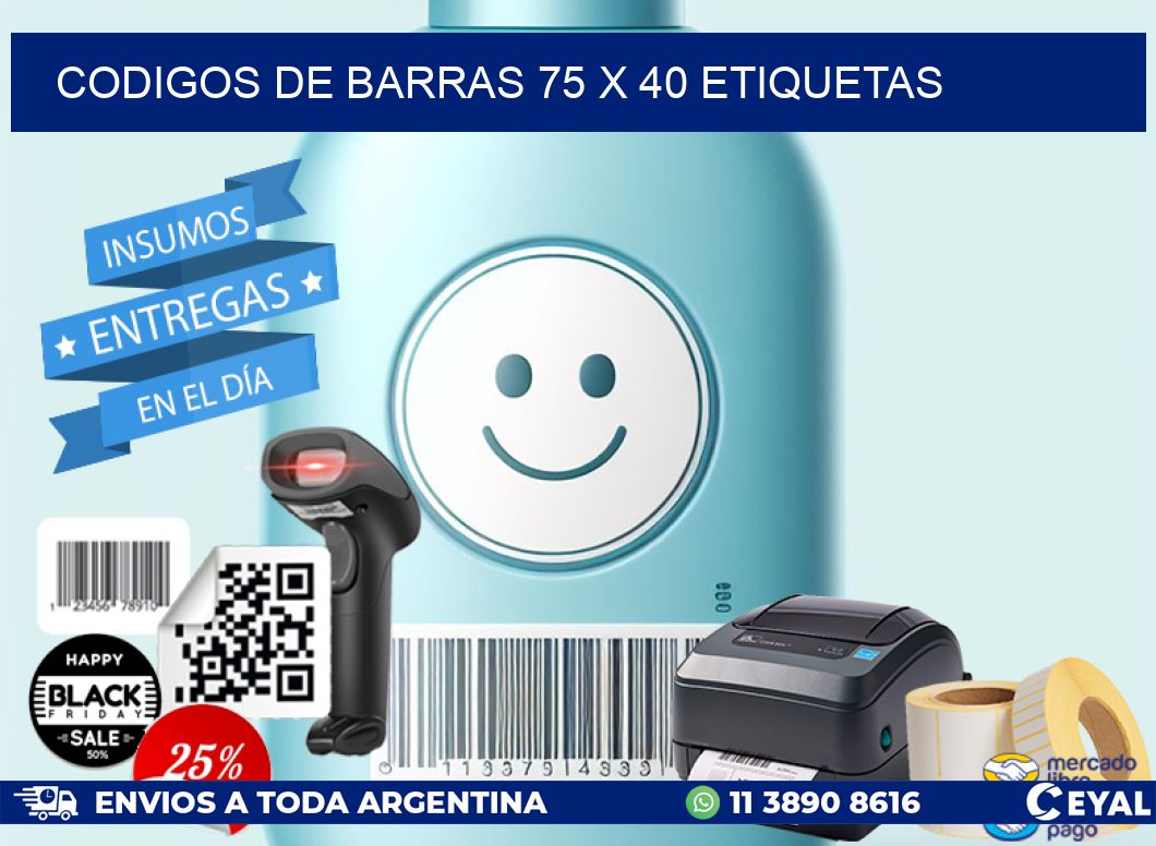 codigos de barras 75 x 40 etiquetas