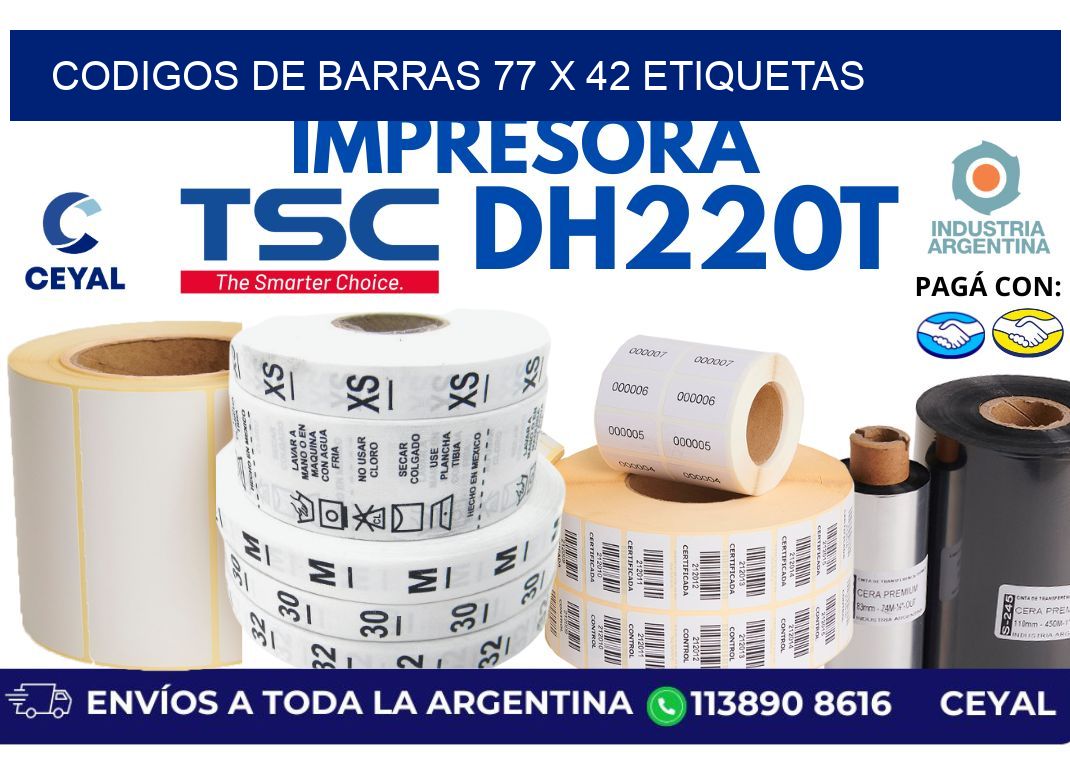 codigos de barras 77 x 42 etiquetas