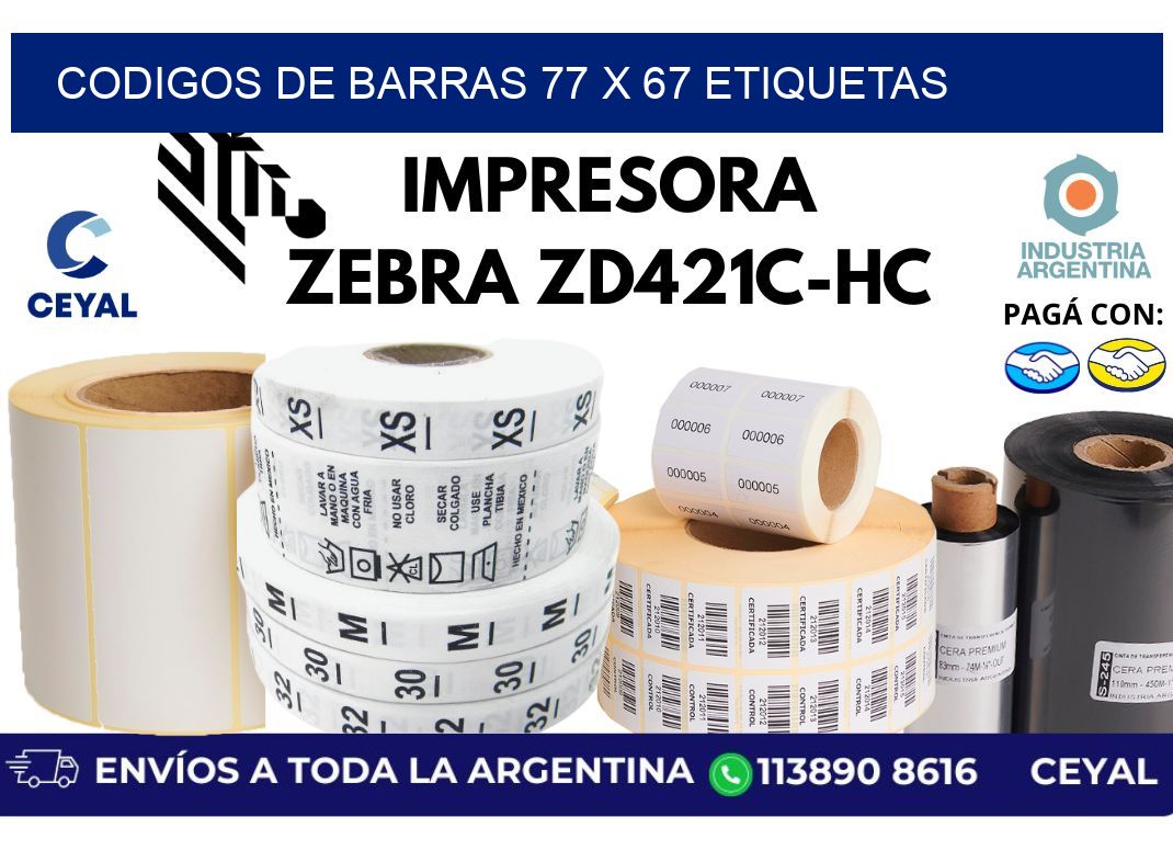 codigos de barras 77 x 67 etiquetas