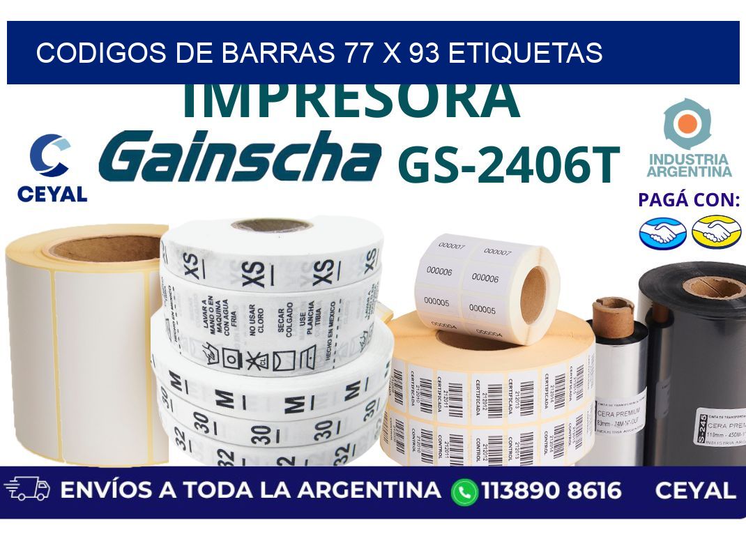 codigos de barras 77 x 93 etiquetas