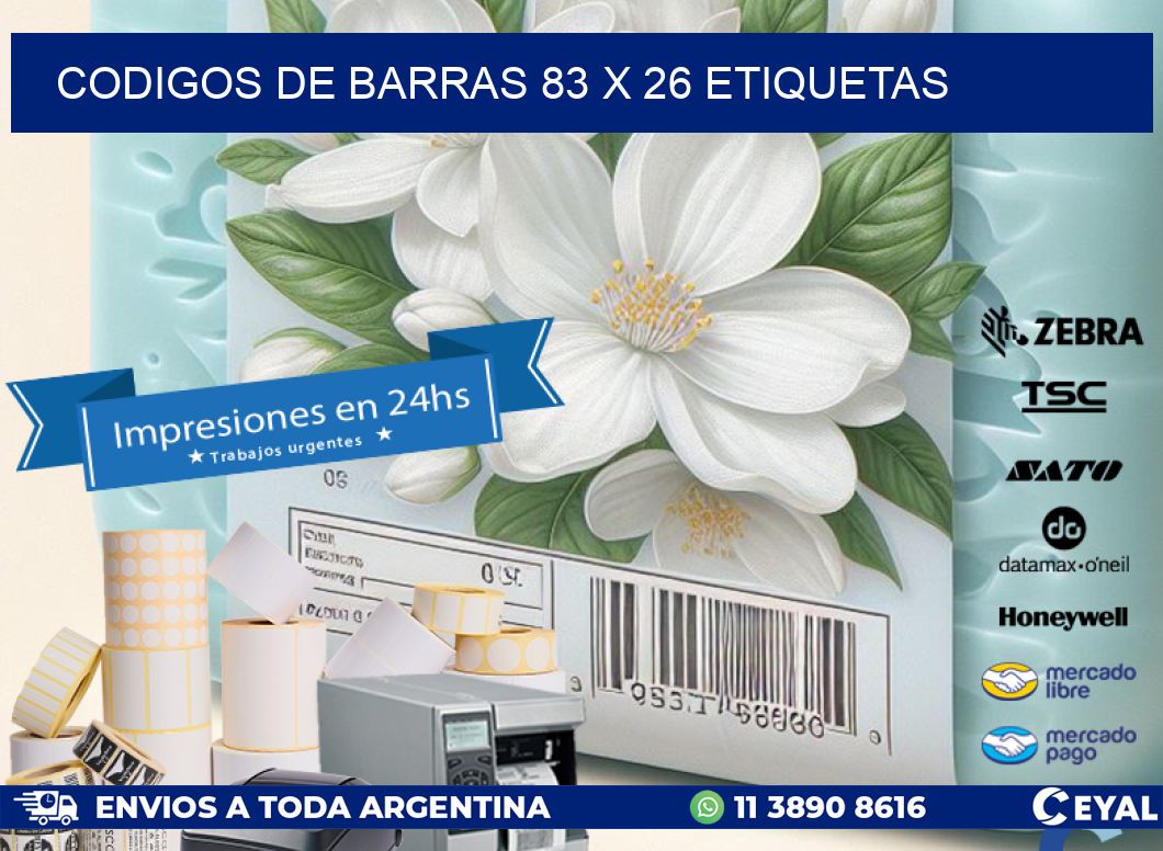 codigos de barras 83 x 26 etiquetas
