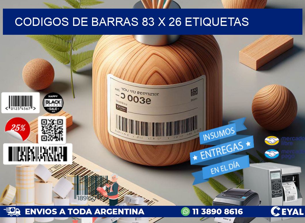 codigos de barras 83 x 26 etiquetas