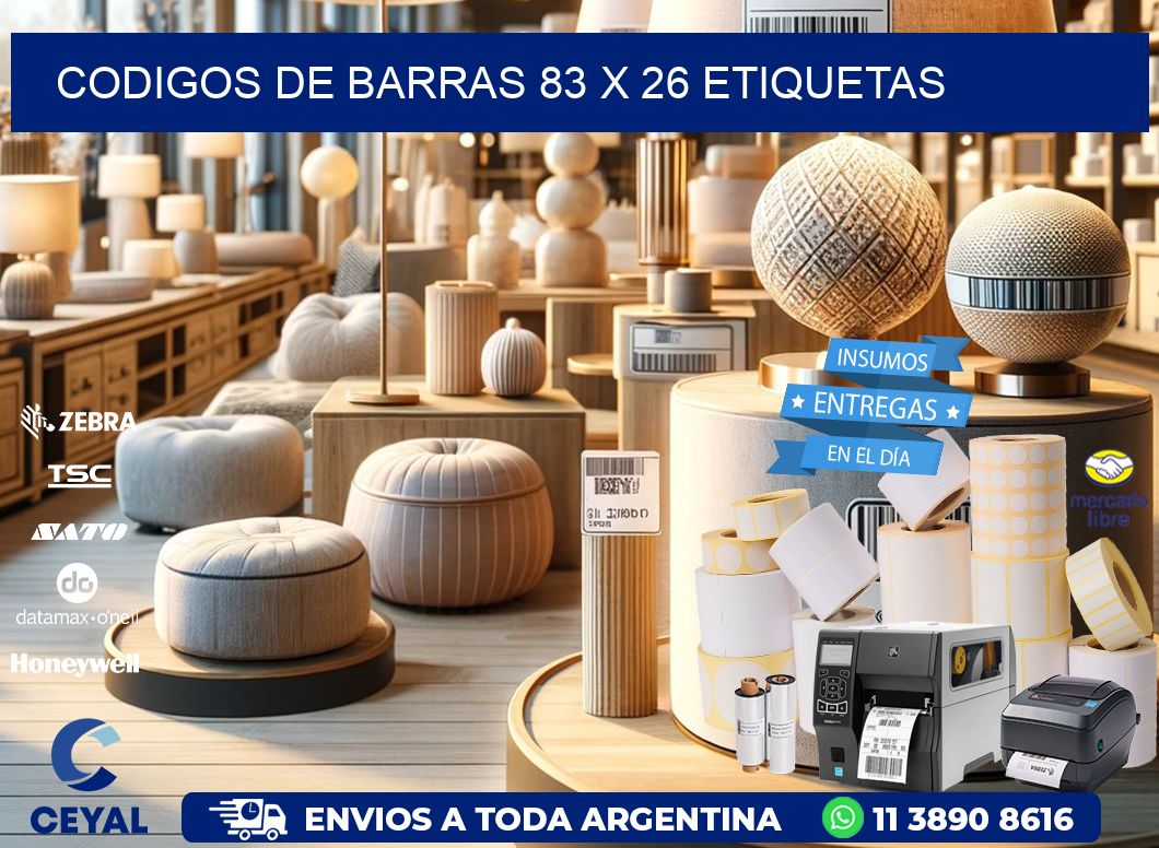 codigos de barras 83 x 26 etiquetas