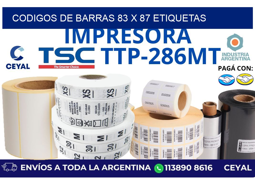 codigos de barras 83 x 87 etiquetas