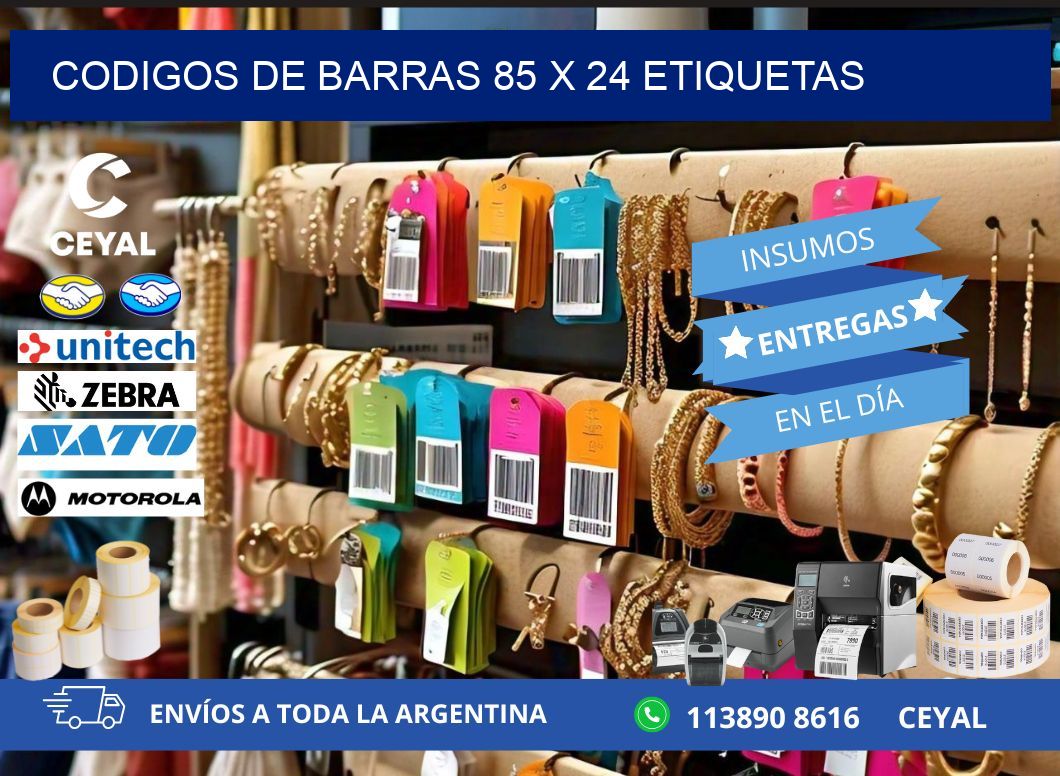 codigos de barras 85 x 24 etiquetas