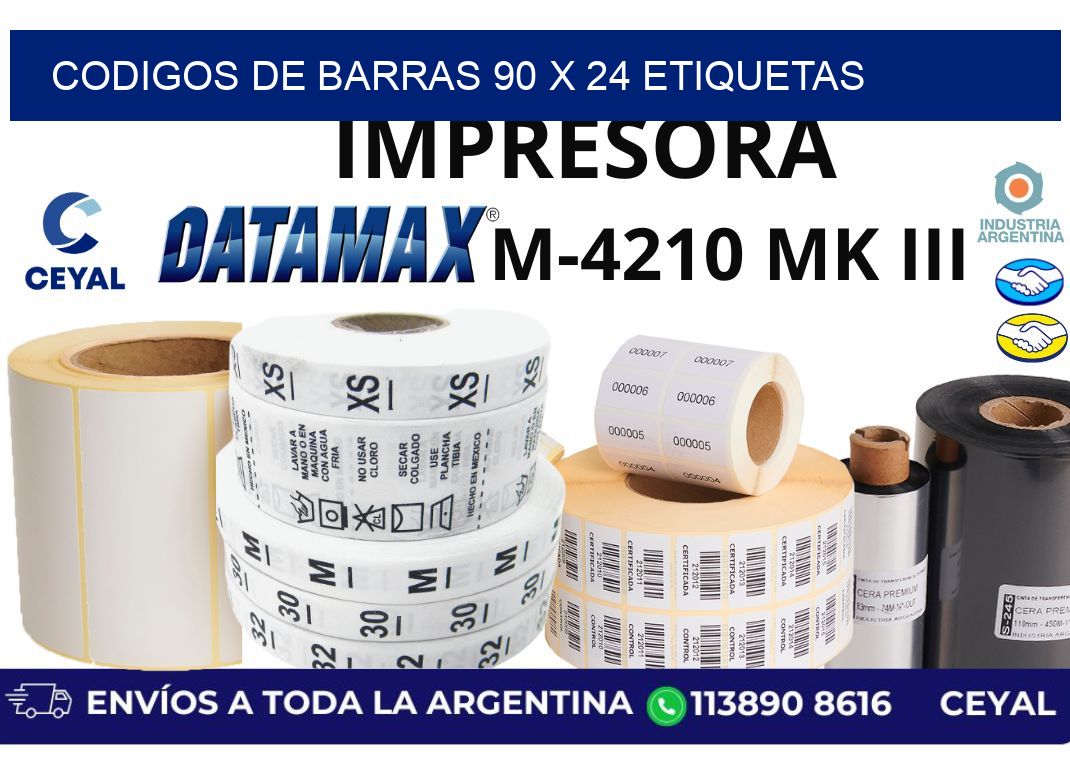 codigos de barras 90 x 24 etiquetas
