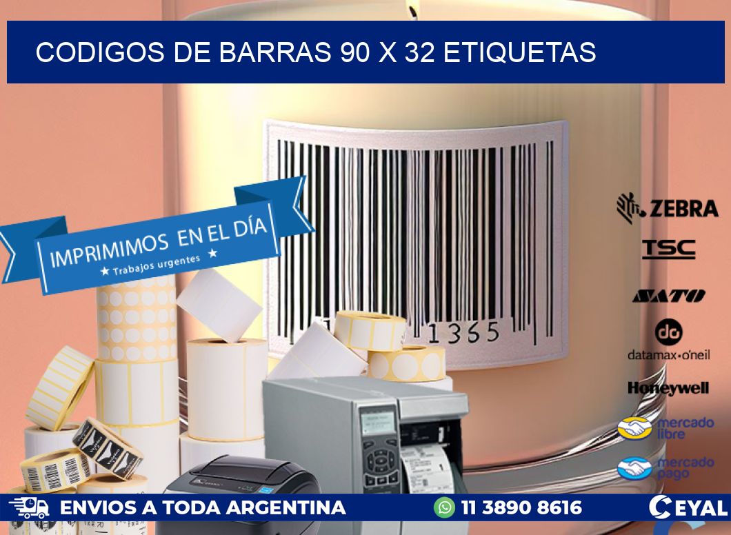 codigos de barras 90 x 32 etiquetas