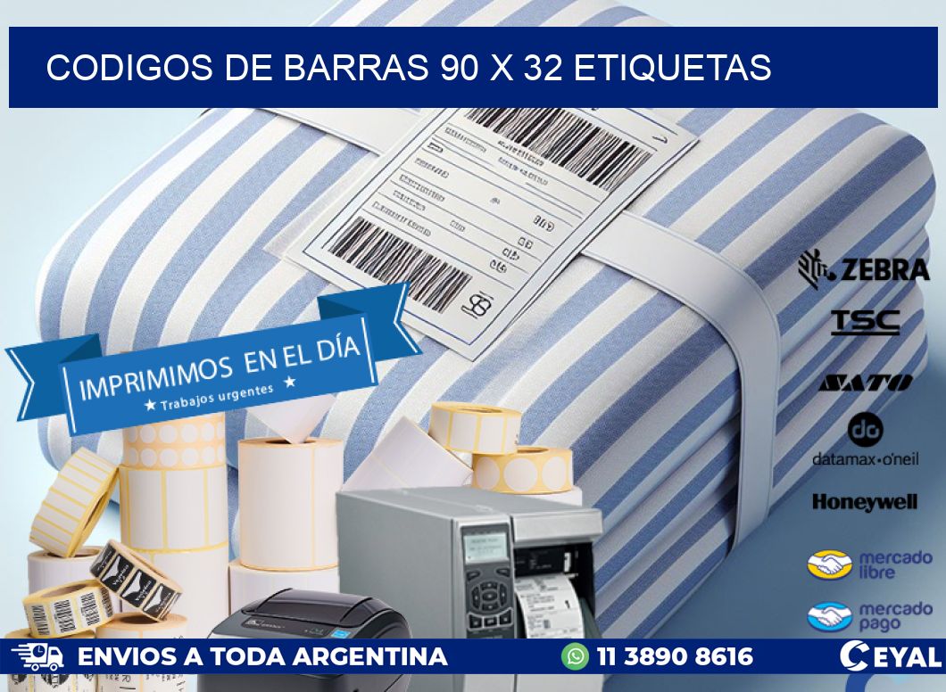codigos de barras 90 x 32 etiquetas