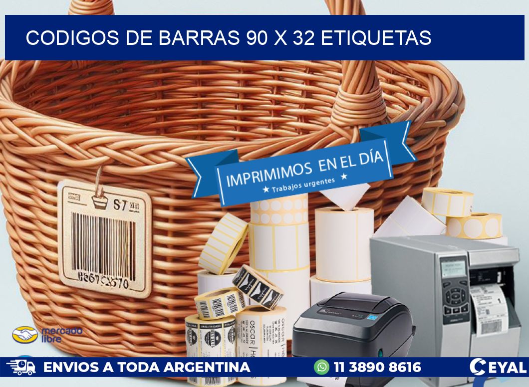 codigos de barras 90 x 32 etiquetas