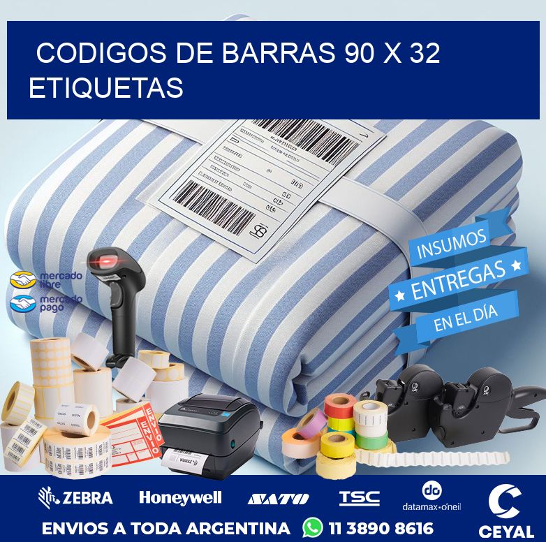 codigos de barras 90 x 32 etiquetas