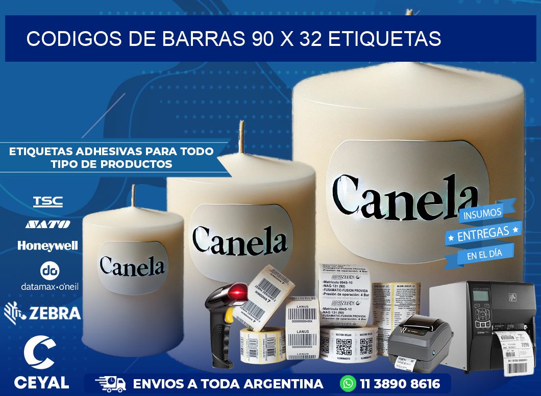 codigos de barras 90 x 32 etiquetas