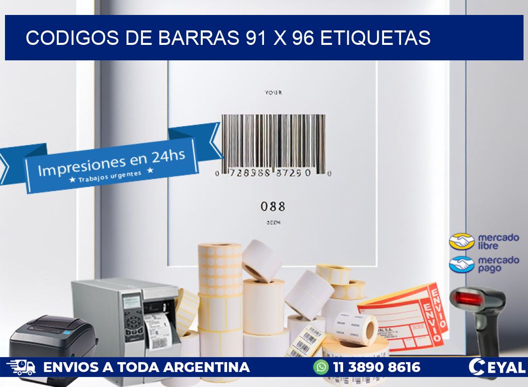 codigos de barras 91 x 96 etiquetas