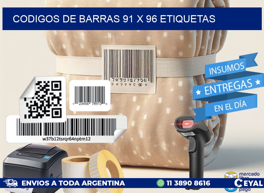 codigos de barras 91 x 96 etiquetas
