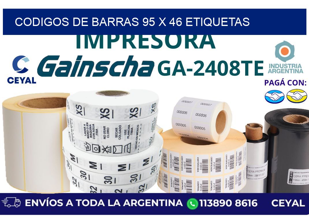 codigos de barras 95 x 46 etiquetas