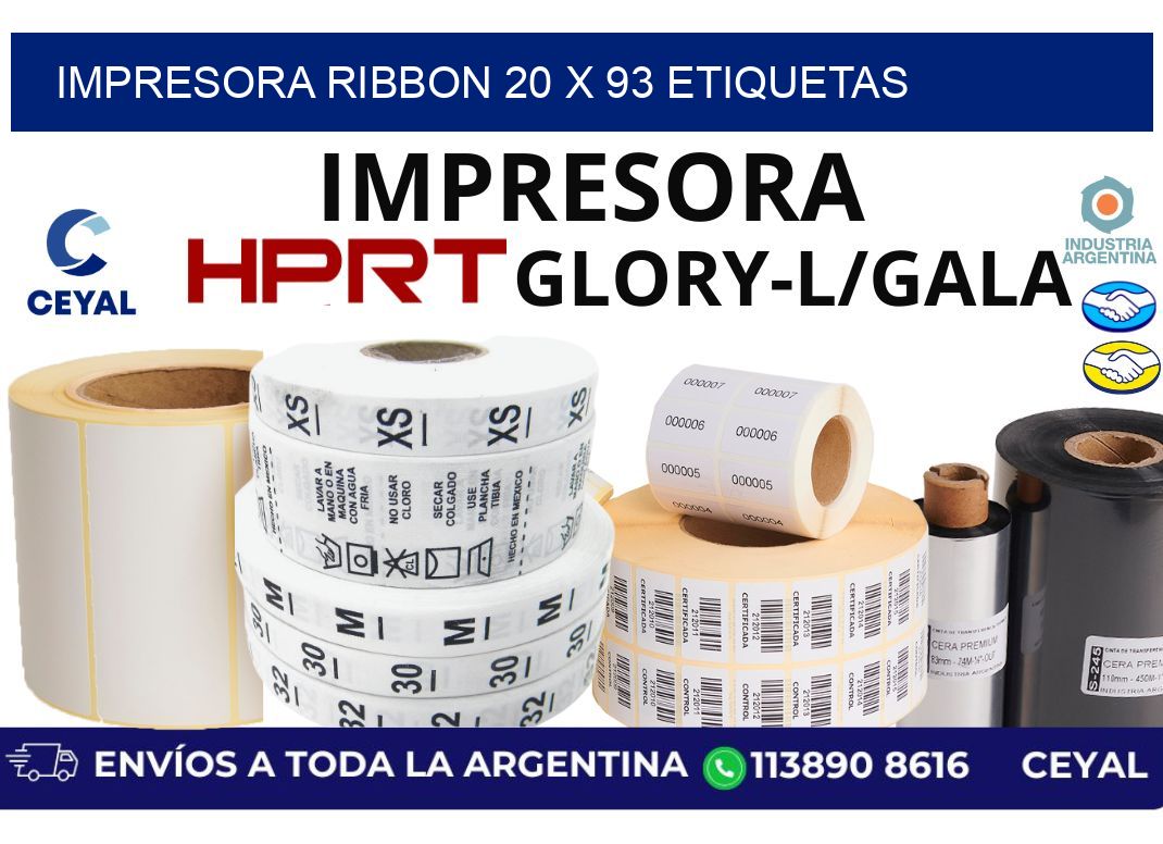 impresora ribbon 20 x 93 etiquetas