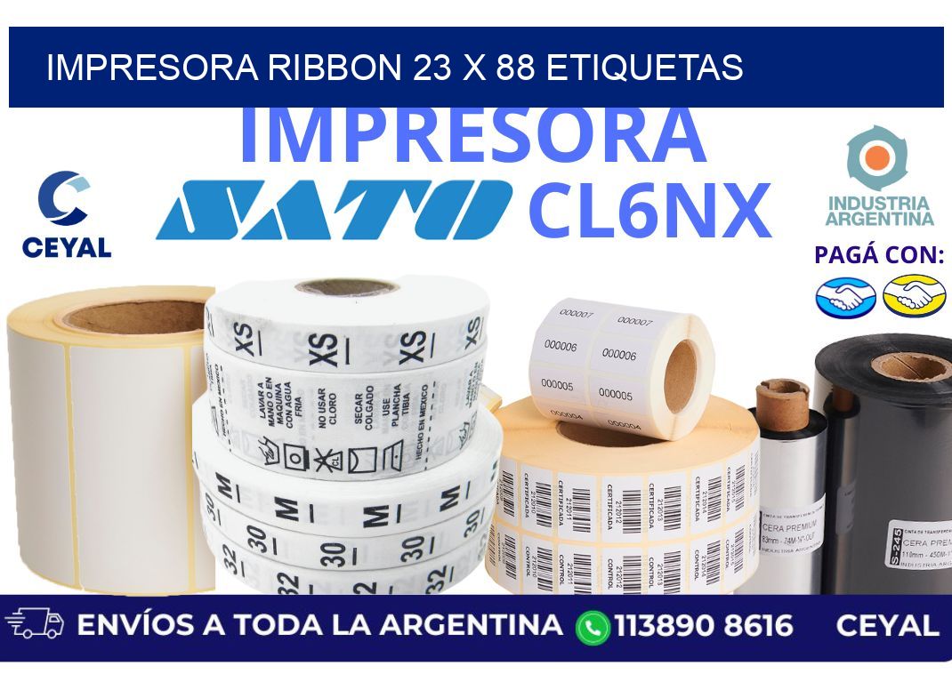 impresora ribbon 23 x 88 etiquetas