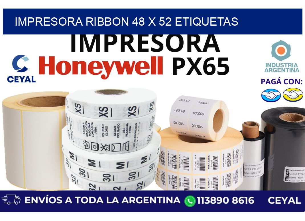 impresora ribbon 48 x 52 etiquetas