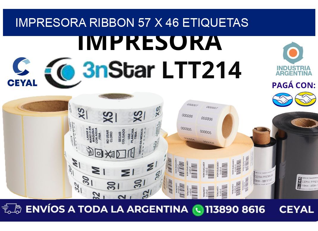 impresora ribbon 57 x 46 etiquetas