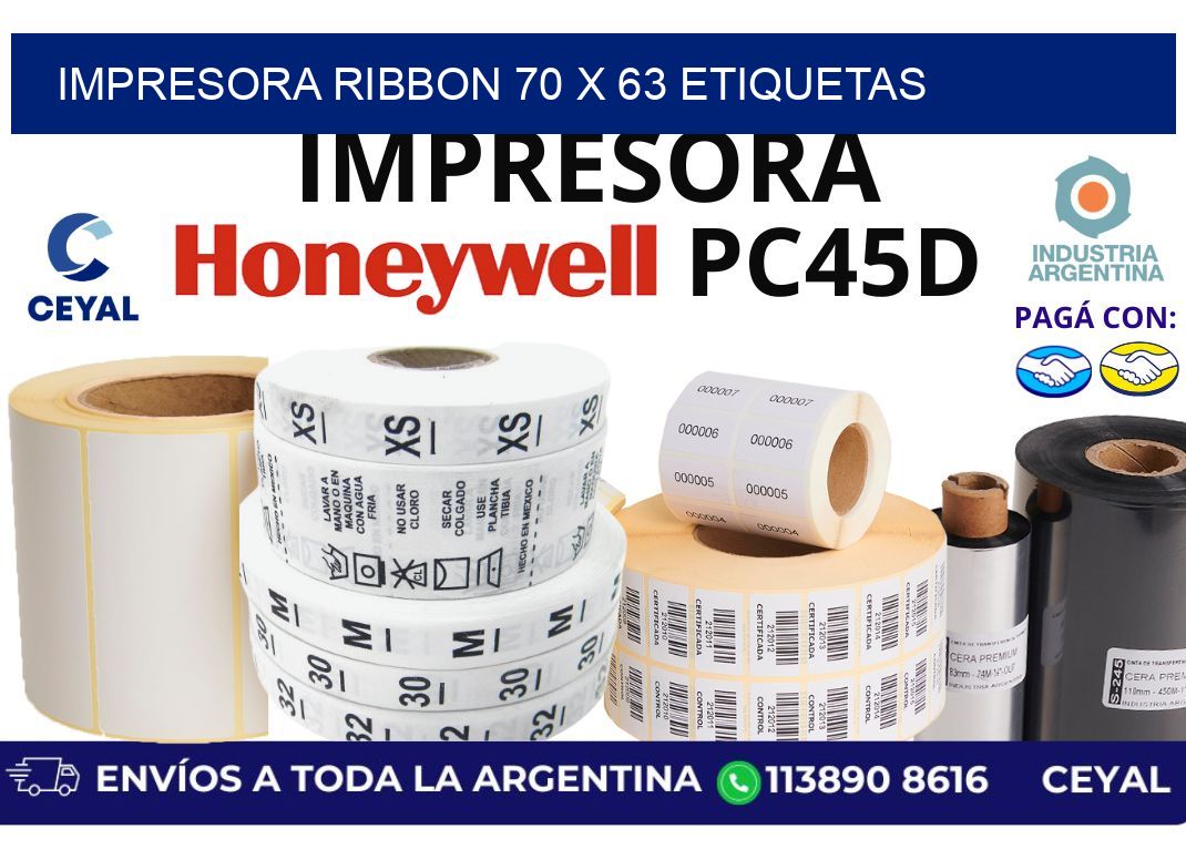 impresora ribbon 70 x 63 etiquetas