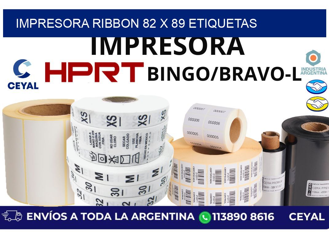 impresora ribbon 82 x 89 etiquetas
