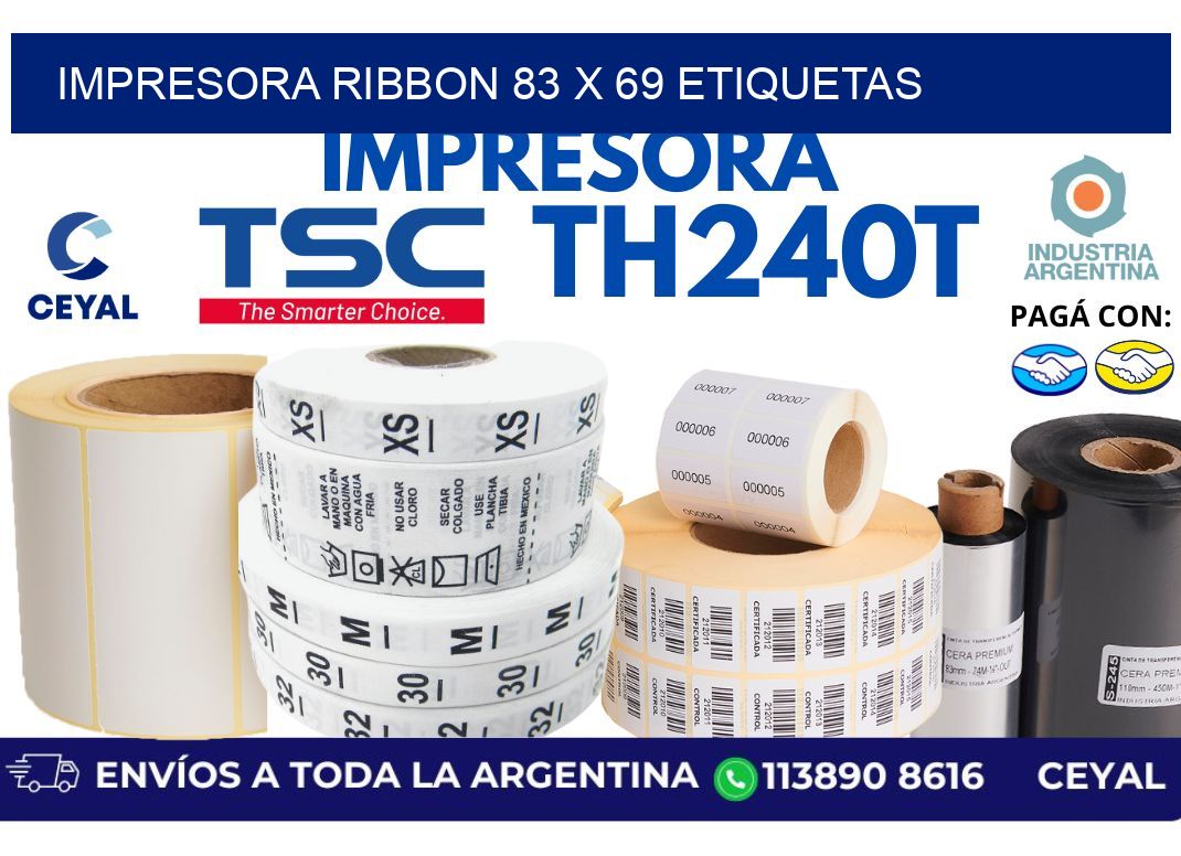 impresora ribbon 83 x 69 etiquetas