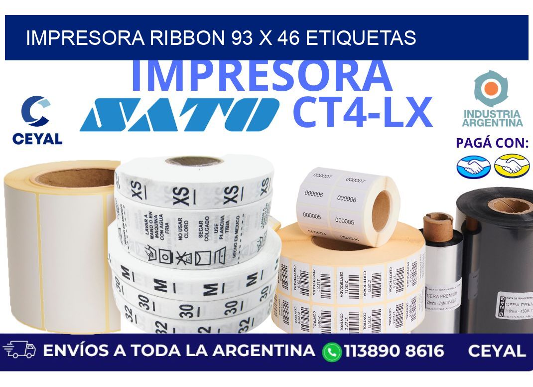 impresora ribbon 93 x 46 etiquetas