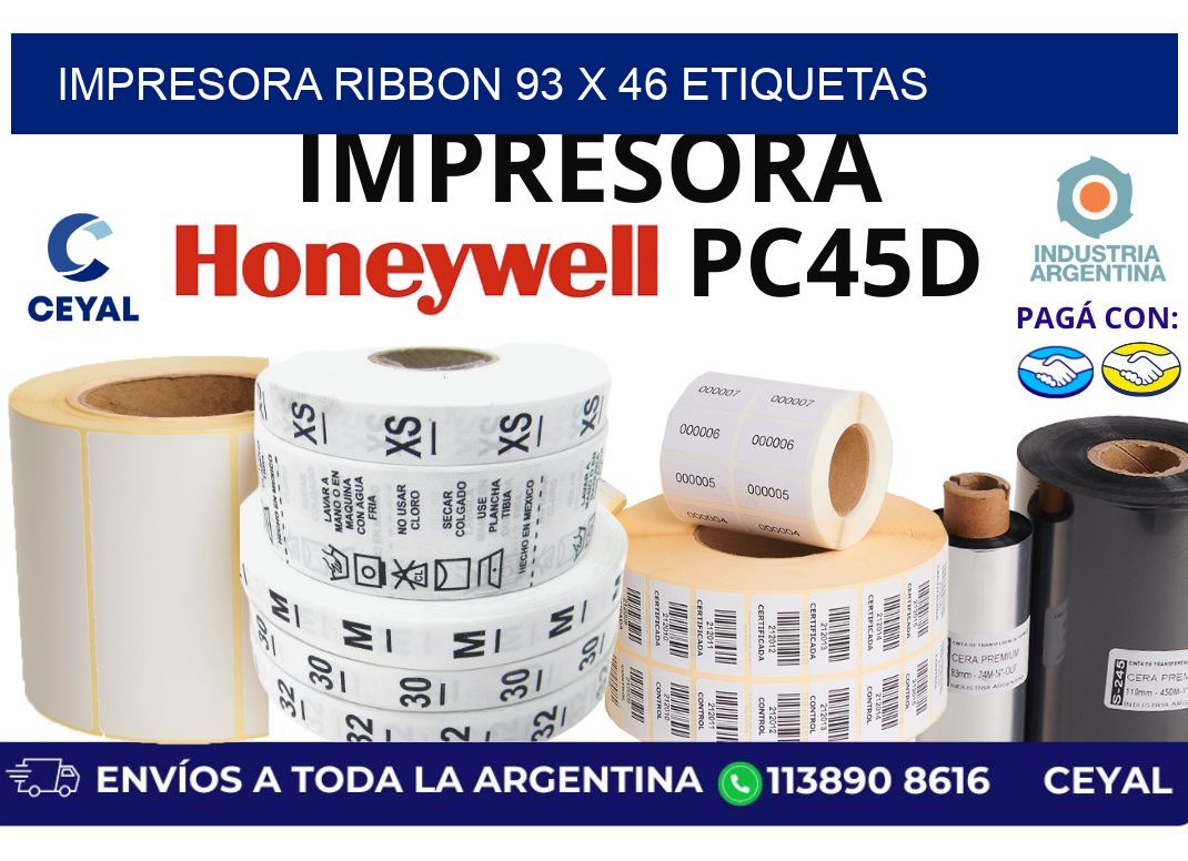 impresora ribbon 93 x 46 etiquetas