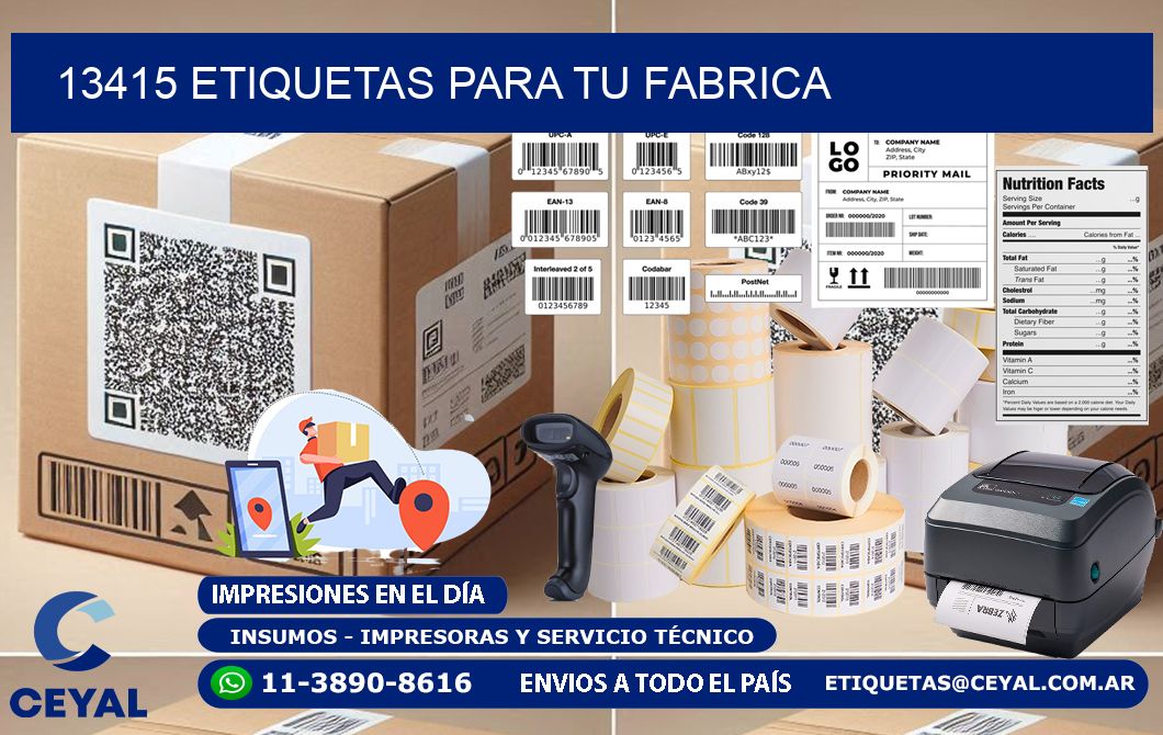 13415 etiquetas para tu fabrica
