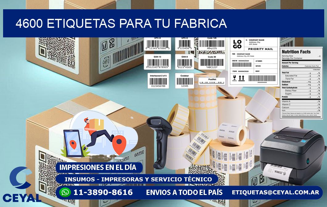 4600 etiquetas para tu fabrica