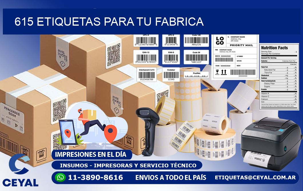 615 etiquetas para tu fabrica