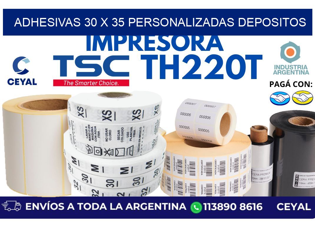 adhesivas 30 x 35 personalizadas depositos