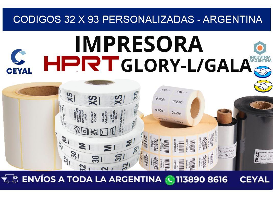 codigos 32 x 93 personalizadas – Argentina
