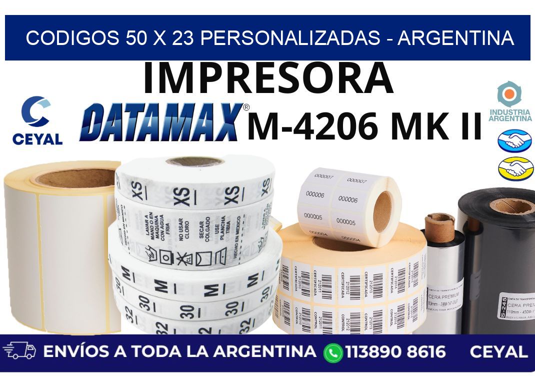 codigos 50 x 23 personalizadas – Argentina