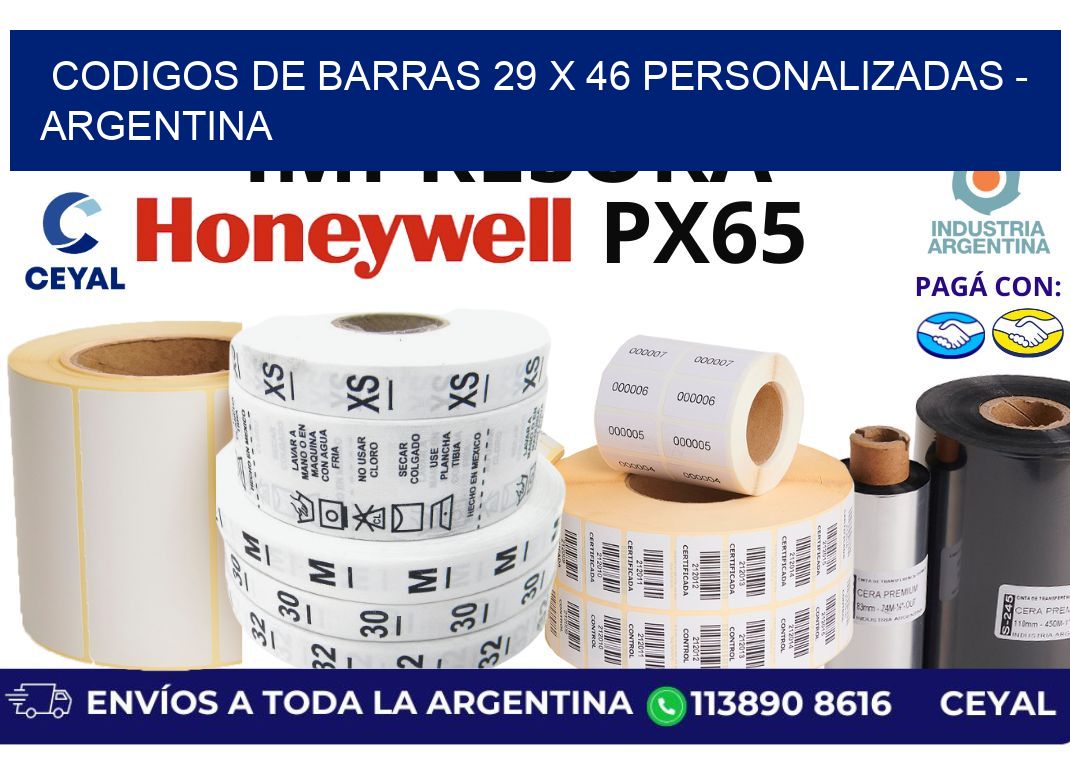 codigos de barras 29 x 46 personalizadas – Argentina